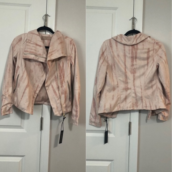 NWT Blank NYC Tie Dye Faux Suede Drape Front Jacket Size XS $108 - Picture 4 of 7